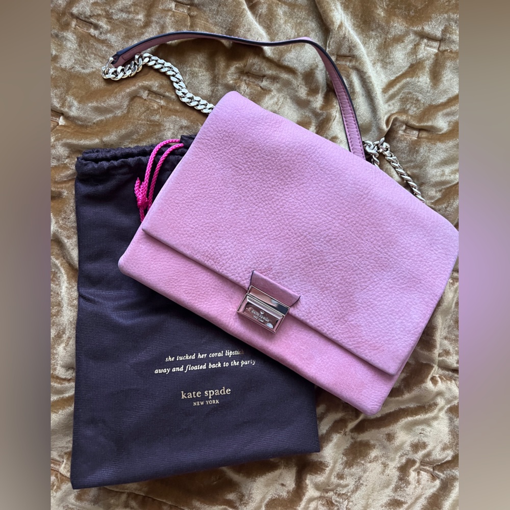 Kate Spade Super Soft Leather Pink Envelope Shoulder Bag